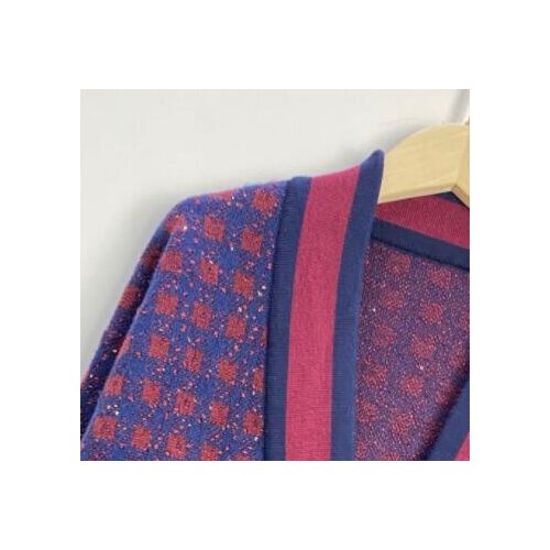 Plaid Knit Sweater Women V-neck Loose Pockets Single Breasted 2020 Autumn Winter Female Knitwear Cardigans