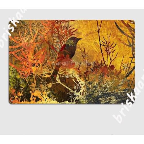 Autumn Honeyeater Poster Metal Plaque Club Party Printing Garage Decoration Club Bar Tin sign Poster