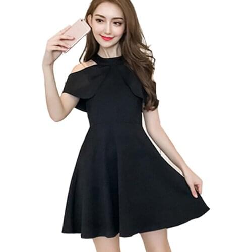 Spring Summer Party Dress 2019 Women Sexy Mini Dresses Elegant Dress printing Brand strapless cascading ruffle black red