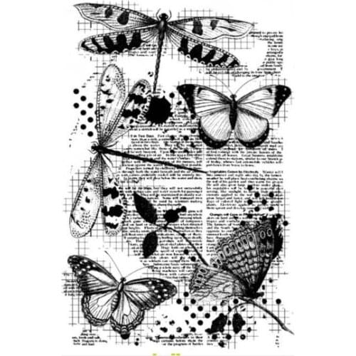 Butterfly Dragonfly Transparent Clear Silicone Stamp/Seal for DIY scrapbooking/photo album Decorative clear stamp sheets ST0561