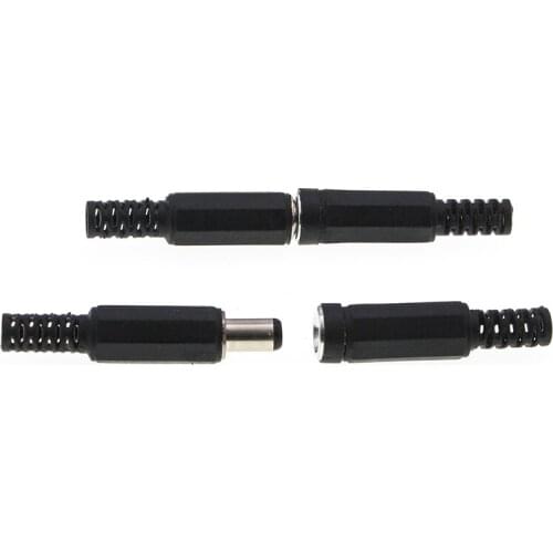 DC 5.5 * 2.1MM/5.5 * 2.5 power plug 9mm DC connector male hole plug socket wire terminal adapter 5.5x2.1mm Male&Female