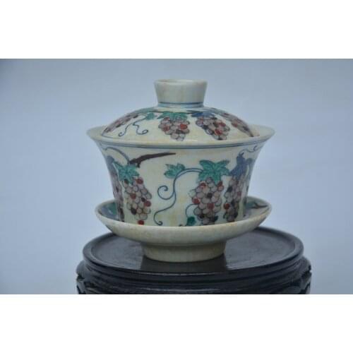 Antique Old MingDynasty porcelain grape cup,Jazz cup,Hand Painted Decoration /Collection/ crafts,Free shipping