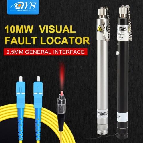 10mW Visual Fault Locator Fiber Optic Cable Fault Finder Tester Red Light Source Laser Pen Test Equipment for FTTH