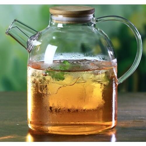 1PC 1000ml 1600ml Heat Resistan Glass Teapot Simple Kettle Tea Pot Convenient Office Tea Coffee Pot JM 1007