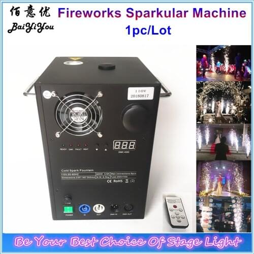1pc/Lot 750w Cold Spark Firework Machine DMX Remote Control Spark Fountain Sparkular Machine For Wedding Celebration Party