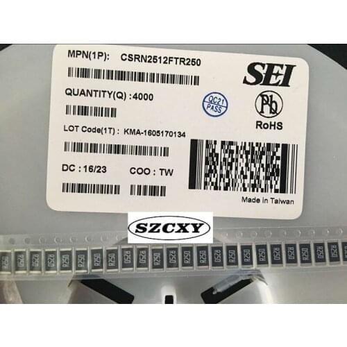 100% New and original 2512 R250 0.25R 1% 2W CSRN2512FTR250 SEI SMD resistor