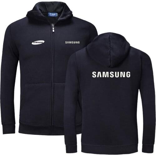 2021 New Plain Mens Samsung Zip Up Hoody Jacket Sweatshirt Hooded Zipper male Top Outerwear