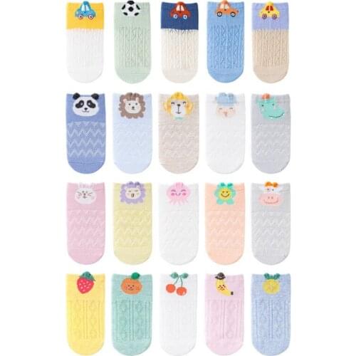 5 Pairs/lot Kids Girls Mesh Socks Thin Cute Cartoon Cotton Sock kid Boys breathable Summer Socks Fashion 1-5 Y