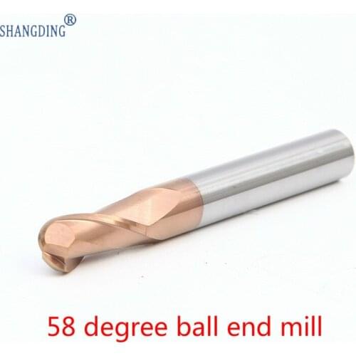 58 degrees Two Blade Carbide Tungsten Steel Ball Knife Number Control CNC Milling Cutter