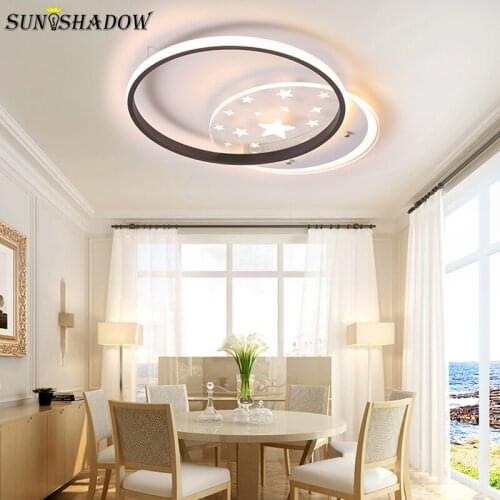 Acrylic Big Led Ceiling Light Modern Hone New Ceiling Lamp Black&White For Living Room Bedroom Dining Room Luminaires 110v 220v