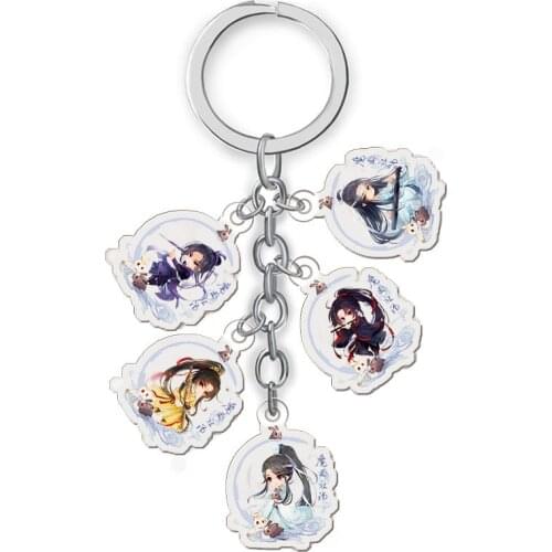 Anime Mo Dao Zu Shi Keychain Cartoon Figure Wei Wuxian Lan Zhan Acrylic Pendant Keyring