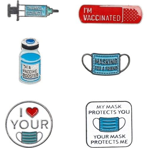 Nurse brooch mask small medicine bottle syringe Medical angel Logo Enamel Metal Brooches Lapel Pins Badges