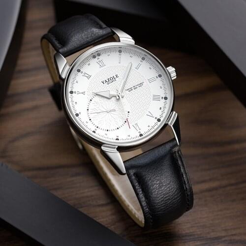 Yazole Mens Watch Top Brand Luxury Men Watch Unique Ingenuity Business Designer Quartz Leather Clock 2019 Relogio Masculino
