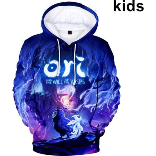 3 To 14 Years Kids Hoodies Ori and the Will of the Wisps 3D Print Hoodies Sweatshirt Boys Girl Outerwear Jacket Children Clothes