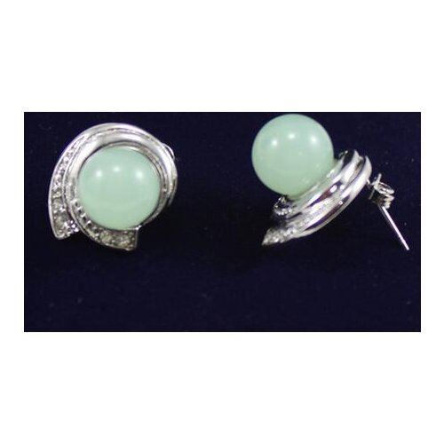Elegant 8mm green Natural jade Earrings