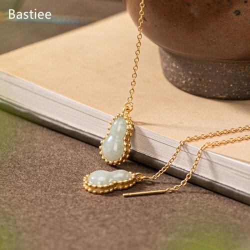 Bastiee Korean Earrings Earrings Silver 925 Jewelry For Women Emerald Golden Plated Long Earrings Vintage Silver Earrings