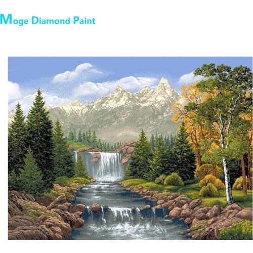 Forest Waterfall River Diamond Painting Scenic Round Full Drill Nouveaute DIY Mosaic Embroidery 5D Cross Stitch Home Decor Gifts