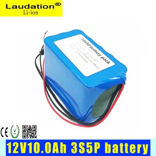 Laudation New Large-Capacity 12V 10Ah 18650 Lithium Ion Portable Belt rechargeable Lithium Battery 12v 10000mAh Capacity and BMS