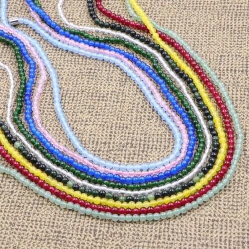 Punk Short Chain Clavicle Necklace Natural Stone Crystal Aventurines Jades Aquamarines Beaded Necklaces Choker Jewelry 16" A956