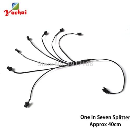 EL Wire Connectors 1 in 7 Splitter named One Male Connector With Seven Female Connectors Used For EL Wire For Party Decoration