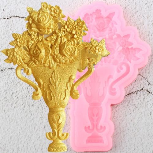 Rose Flower Cake Border Silicone Mold Bouquet Cupcake Topper Fondant Cake Decorating Tools Candy Clay Chocolate Gumpaste Moulds