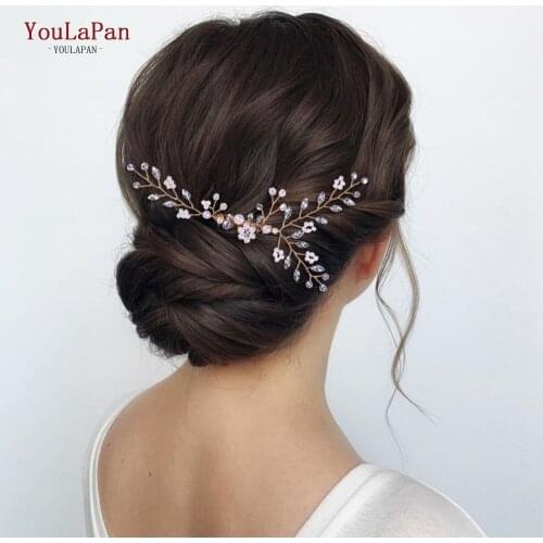 TOPQUEEN HP22 Crystal Bride Hair Comb Wedding Hair Accessories Handmade Simulated Pearl Bridal Headdress Hair Ornaments Jewelry