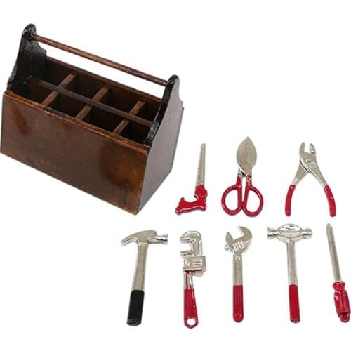 Doll House Tool Box Miniature Portable Doll Accessories Simulation Decorative Children Toy