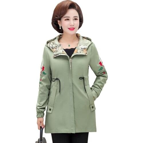 2020 Spring Autumn Classic Hooded Coat Women Jacket Casual Windbreaker Female Overcoat Long Coat Female Slim Outwear Coats P595