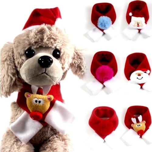 Winter Pet Scarf Dog Collar Scarf Neckchief Christmas Puppy Dog Costum Neck Warm Soft Scarf Christmas Gift Warmer Accessories