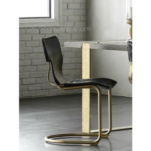 Fashion Popular Modern Nice Design Luxury Home Furniture Gold Black Color PU Leather Dining Room Lounge Side Leisure Chair 1PC