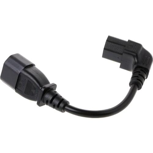 1PC Male to Female C14 C13 PLug PDU Extension Power Cable Connector Right Angle