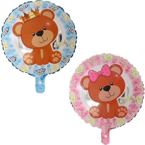10Pcs 18inch Cartoon Bear Foil Helium Balloons Baby Shower Boy Girl Birthday Theme Party Decorations KidsToys Air Globos