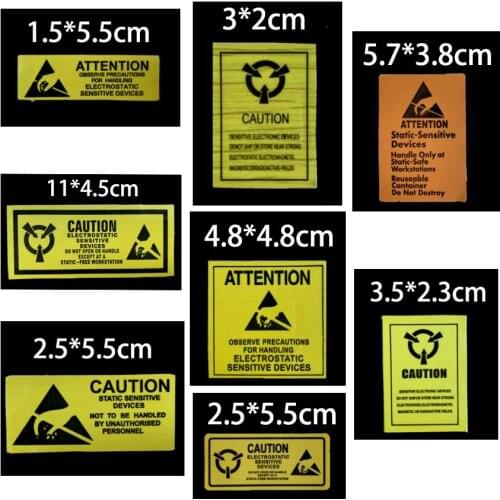 4.8*4.8cm 4.8x4.8cm 5.7*3.8 5.7x3.8cm Electrostatic Sensitive Device ESD Anti Static Caution Warning Self-Adhesive Sticker Label