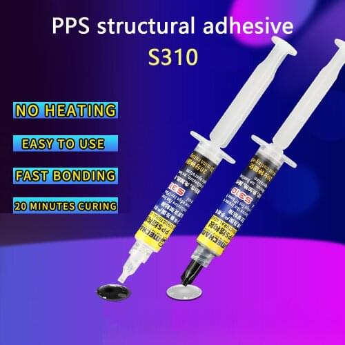 5CC Transparent/Black PPS Structural Adhesive 20 Mins Curing High Strength Glue Metals Plastics Ceramics Glass Various Bonding