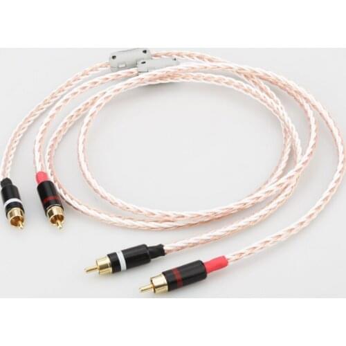 Audiocrast RCA to RCA Cable Hi-end HIFI OFC pure copper silver mixed Audio Wire Cord analogue RCA Cable
