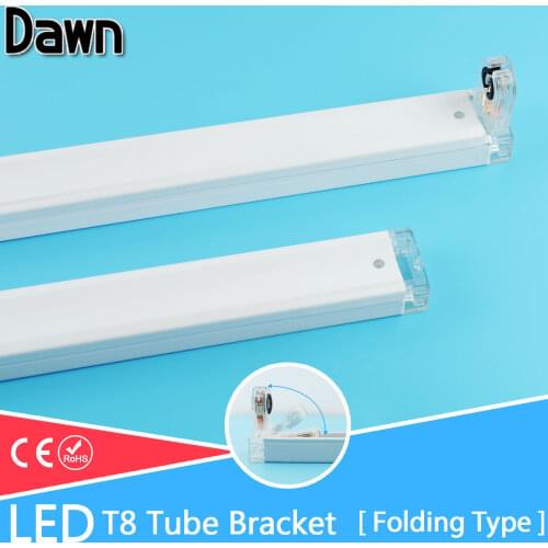 Free Shipping Folding Type T8 LED Tube Fixtures Bracket For 2Ft 60cm 600mm Fluorescent Lamp Tube Light/Support/Base/Holder Tube