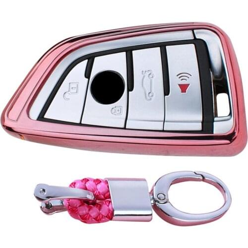 2 Buttons Flip Folding Key Case Blank Shell Soft TPU Car Key Case Key For BMW X5 F15 X6 F16 G30 7 Series G11 X1 F48 Accessorie