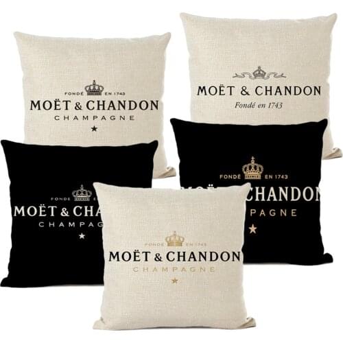 Black Linen Luxury Decorative Pillow Case High Quality Printing Text Luxury White Hotel Home Sofa Cushion Cover