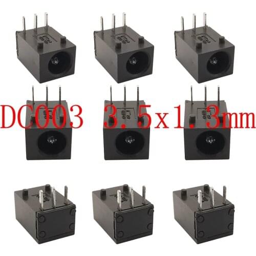 DC-003 3.5x1.3mm DC Power Jack Socket Sent At Random/ 10Pcs 3 Pin Panel Mount Supply Plug 3Pin DC003 3.5*1.3 mm Connector