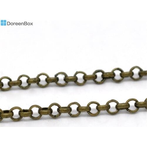 Doreen Box Lovely 10M Bronze Tone Link-Opened Chain 3.2x0.5mm (B13527)
