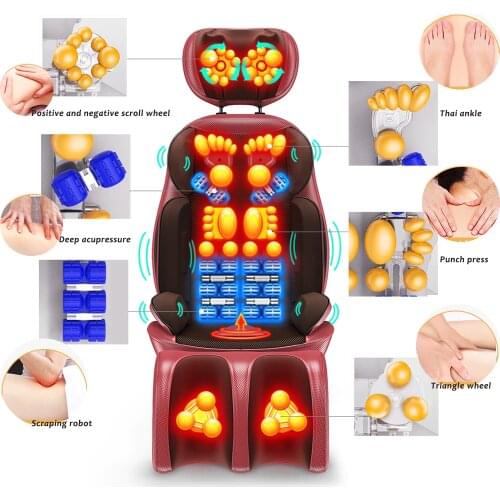 Electric Shiatsu Massage Chair Household Automatic Body Massager Cushion Kneading Neck Shoulder Scalp Back Gua sha Pain Relief