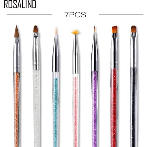 ROSALIND Nail Brushes For Manicure Design Tool Set Need Lamp Gel Acrylic Brushes Liner Pen Nail Art Brush For Painting Drawing