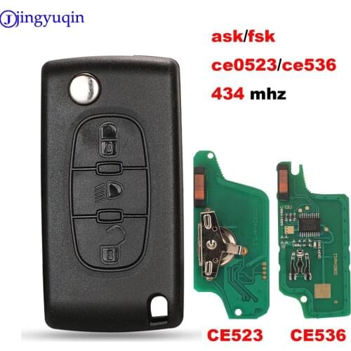 Jingyuqin Ce0523 Ce0536 ASK/FSK 433Mhz ID46 For Peugeot 407 307 308 607 For Citroen C2 C3 C4 C5 C6 C8 Car Key VA2/HU83 Blade