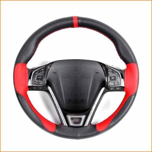 Leather Hand-stitched Car Steering Wheel Cover For Volkswagen Golf Polo Tiguan Skoda Octavia Renault clio Seat Ibiza Volvo XC60