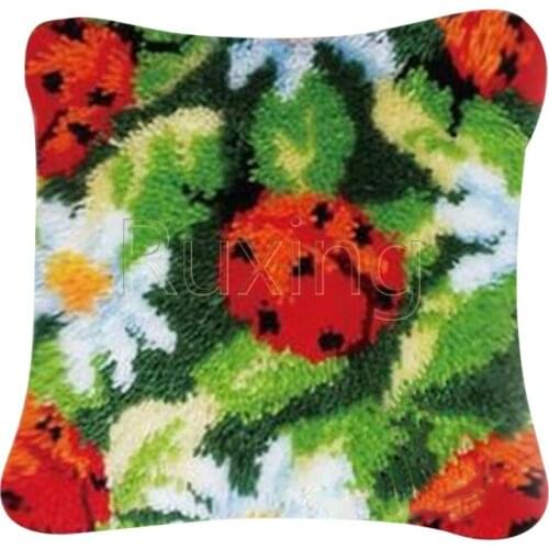 Latch Hook Cushion Yarn for Cushion Flower Cover Pillow Case Sofa Cushion Printed Canvas Home Decorative Pillow