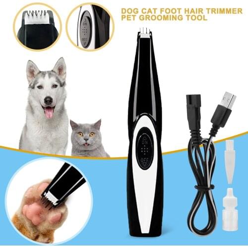Portable USB Rechargeable Dog Cat Feet Hair Trimmer Pet Grooming Tool Mini Electric Hair Clipper Shaving Pet Grooming Supplies