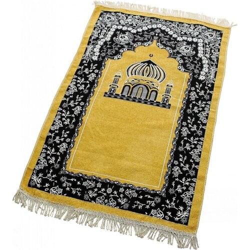 Islam Prayer Rug 70*110cm Chenille Weave Muslim Worship Blanket Mosque Eid Al-Fitr Carpet Tasseled Decor Pray Mats