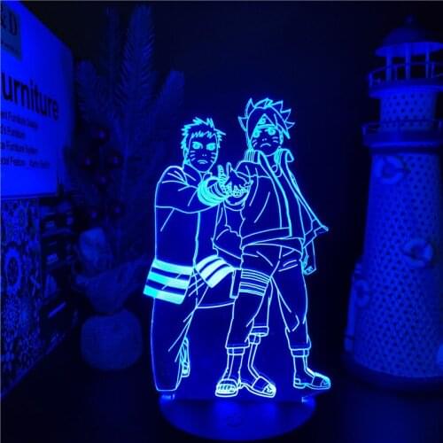 Naruto Shippuden 3D Night Light Uzumaki Naruto Boruto LED Lamp Kawaii Room Decor Children Xmas Gifts Home Decoration Lampe Light