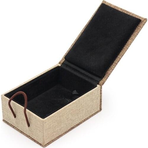 New Vintage Creative Wooden Buckle Numb Jewelry Ring Bracelet Pendant Long Chain Storage Box Imported Dimensional Colored Paper