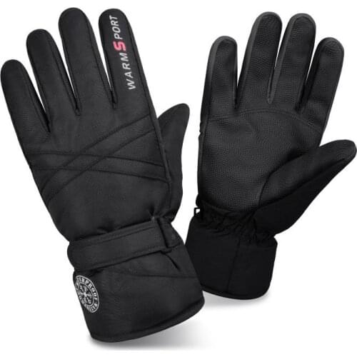 New Mens Winter Warm Gloves for Outdoor Riding, Windproof, Waterproof and Velvet Thickened Ski Gloves